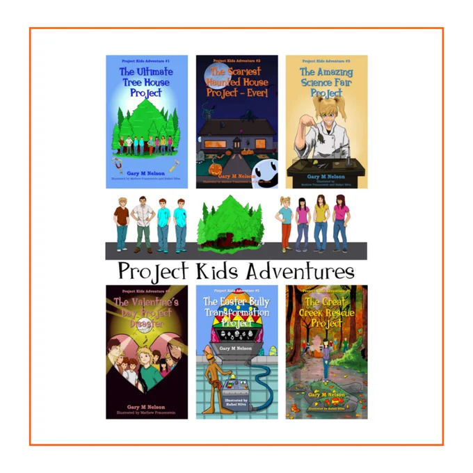 Cover images of 6 books about project management adventures for kids