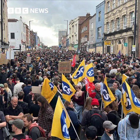 Huge crowds of anti racist protesters in Bristol