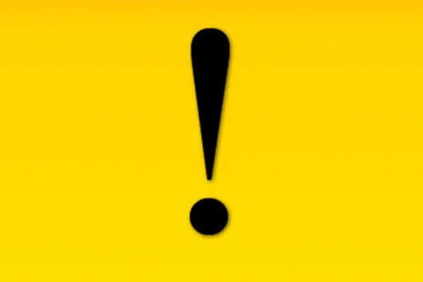 A yellow warning sign