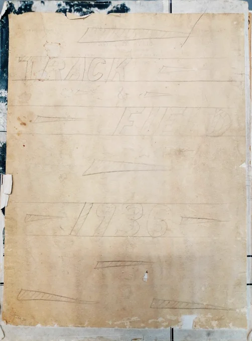 Front cover of a scrapbook with newspaper clippings on the 1936 Olympics titled 'Track & Field 1936' from the papers of James O'Donald Mays - MS379/3