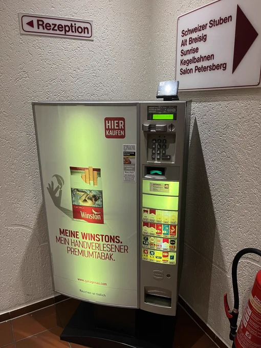 Photo of a cigarette machine
