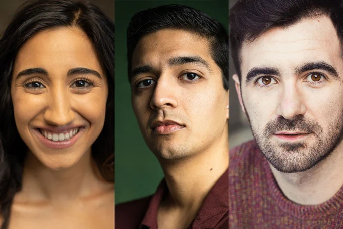 A photo showing three individual headshots 