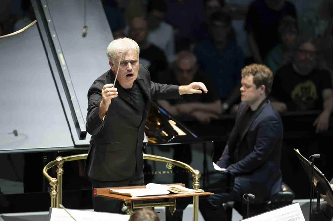 Prom 23: Grosvenor plays Busoni’s Piano Concerto. Rachmaninov Symphonic Dances Busoni Piano Concerto Benjamin Grosvenor piano Rodolfus Choir London Philharmonic Choir London Philharmonic Orchestra Edward Gardner conductor Photo: Andy Paradise