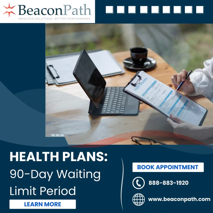 The Affordable Care Act (ACA) prohibits group health plans and group health insurance issuers from applying any waiting period that exceeds 90 days. This means that, after an individual is determined to be otherwise eligible for coverage under the terms of the plan, any waiting period may not extend beyond 90 days. All calendar days are counted beginning on the enrollment date, including weekends and holidays. 
Other eligibility conditions that are not based solely on the lapse of time are generally allowed, unless the condition is designed to avoid compliance with the 90-day waiting period limit.

The ACA’s 90-day waiting period limit applies to both grandfathered and non-grandfathered group health plans and health insurance coverage. However, it does not apply to HIPAA-excepted benefits, such as limited-scope dental or vision plans and certain health flexible spending accounts (FSAs).

