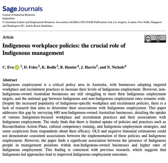 Abstract Indigenous workplace policies