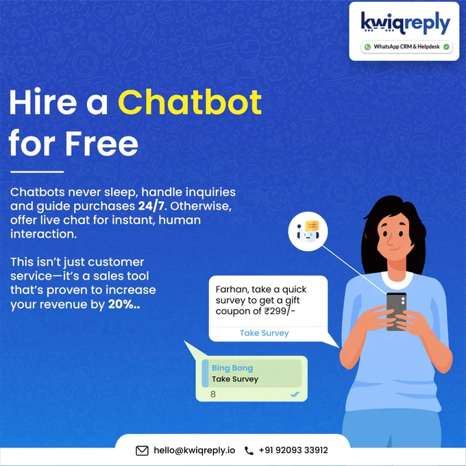 Visual of a chatbot and live chat options, emphasizing automation and increased revenue.