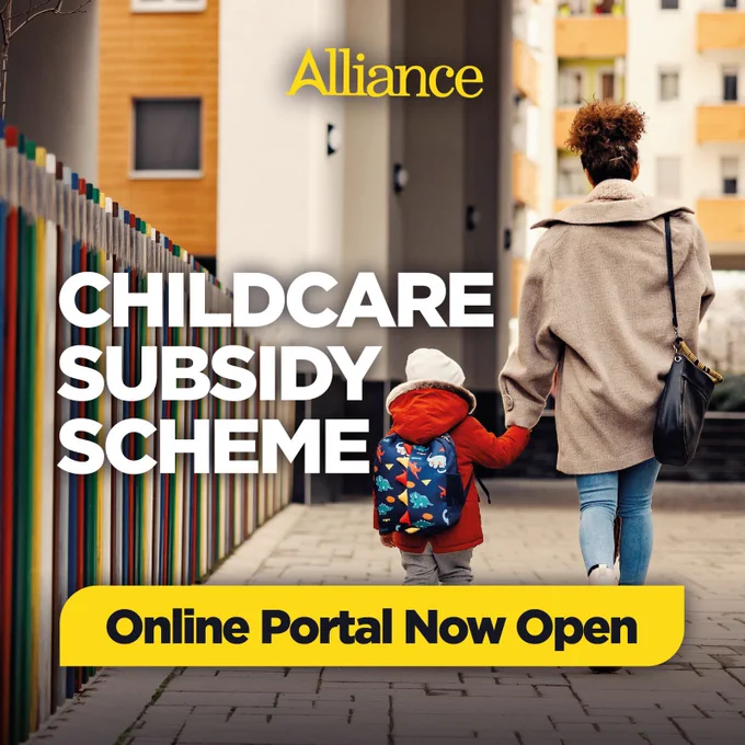 Alliance

Childcare subsidy scheme 

Online portal now open 

Picture of a mother and child walking hand in hand