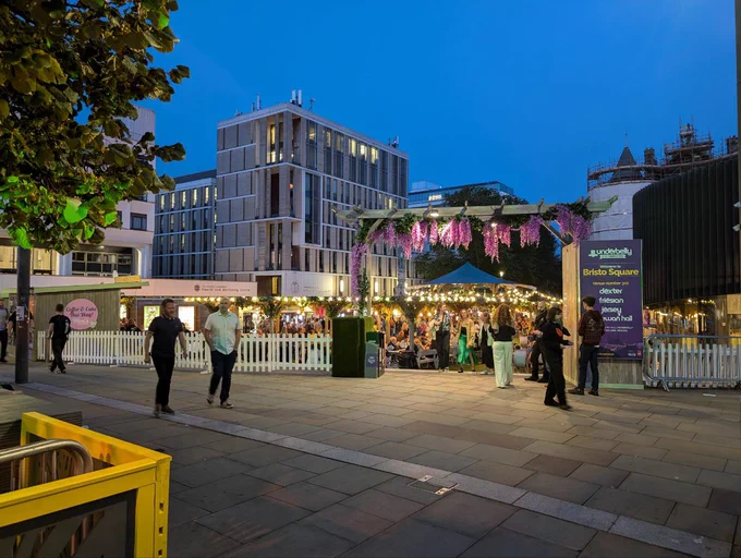 Fringe festival area at university campus.