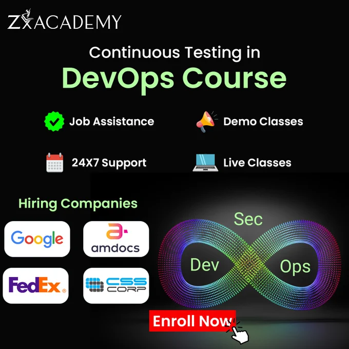 Ready to bridge the gap between development and operations? 🌐 Our comprehensive DevOps Certification Training equips you with the skills needed to automate processes, streamline workflows, and deliver software faster and more efficiently.

 

🎯 Why Choose Zx Academy?

 

Hands-on Learning: Real-world projects and practical exercises to ensure you gain in-demand skills.

Expert Instructors: Learn from industry veterans with deep expertise in DevOps practices.


Certification Preparation: Get exam-ready with our tailored resources and guidance.

🔧 Whether you're a beginner or a seasoned professional, our DevOps course will help you stay ahead in the competitive IT landscape.

 

👨‍💻 Join Now and Accelerate Your Career!

 

For More Details:  https://www.zxacademy.com/course/devops-certification-training/

Contact Details:  91 8088354554

WhatsApp: https://wa.me/8296960414 
Email ID: info@ZxAcademy.com

Visit our Website: https://www.ZxAcademy.com/
