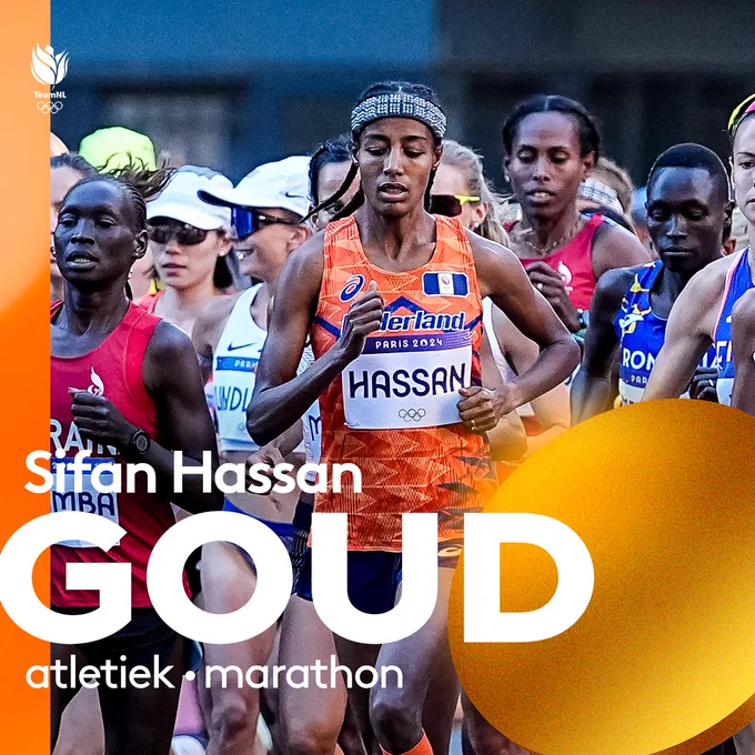 Medaille-alert goud voor atleet Sifan Hassan op de marathon