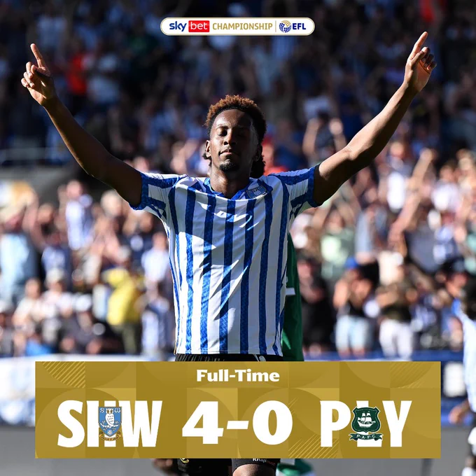 Full-Time: Sheffield Wednesday 4-0 Plymouth Argyle 
