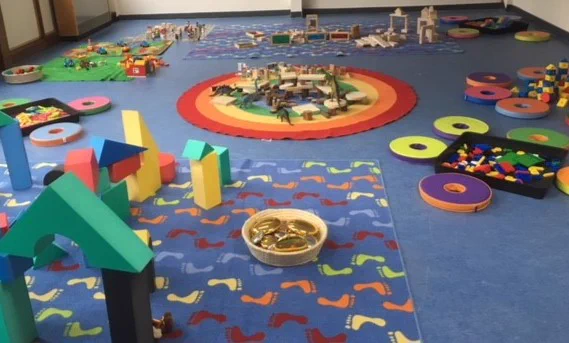 A room full of activities for toddlers.