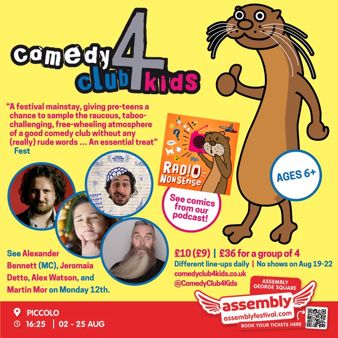 Thumbs up otter ad, with act pics
