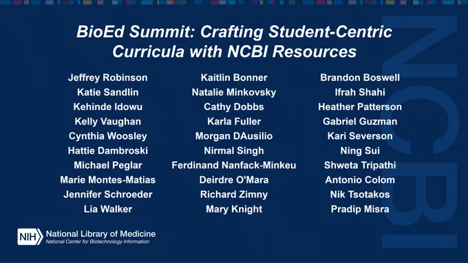 List of participants at our BioEd Summit