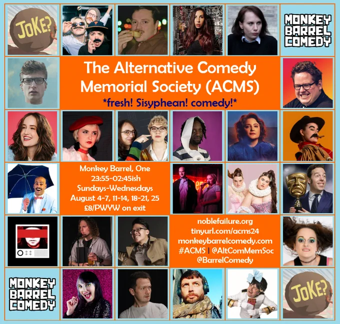 Picture grid of this week's acts