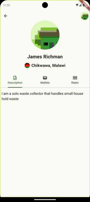 an image of the description section for waste collectors for EcoClean waste management application.