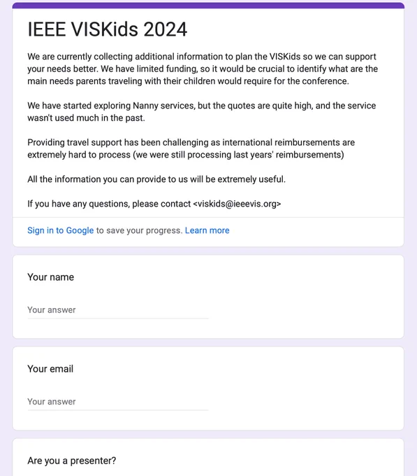 Screenshot of the VISKids survey