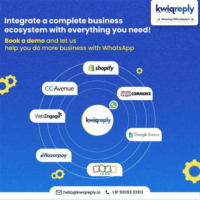 Kwiqreply’s seamless integration with thousands of business apps gives you a full-stack platform—right on everyone’s favorite messaging app—WhatsApp! 