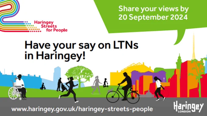 Have your say on LTNs in Haringey.

Share your views by 20 September 2024