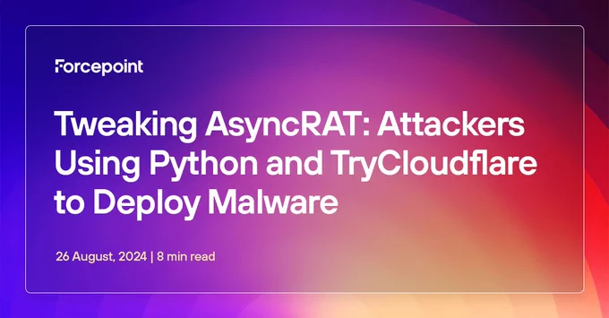 New research from X-Labs: Mayur Sewani analyzes an AsyncRAT attack variant where hackers use Python and TryCloudflare to deploy #malware. Read more: