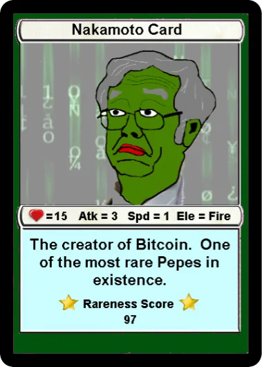 RAREPEPE is a museum piece, and can now be collected as a pure NFT, numbered from 1 to 300 thanks to the parsing of the Bitcoin blockchain. (credit to pepe.wft)