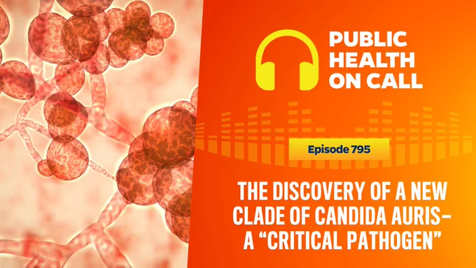 Monday Episode 795 of the Public Health On Call podcast is titled The Discovery of a New Clade of Candida Auris—A “Critical Pathogen”.