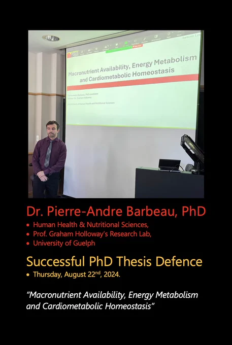 A photo of Pete at his defence, in front of a projected title screen with the same title of her thesis that is listed in this posting.