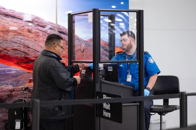 Photo of traveler at TSA checkpoint