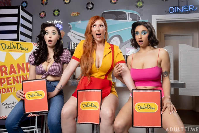 Chloe Surreal, Lauren Phillips and Hailey Rose star as futanari girls in the new porn site Futa World in the episode Dick's Diner as seen on Porn Corporation showcasing the new real-life meets anime fantasy site!