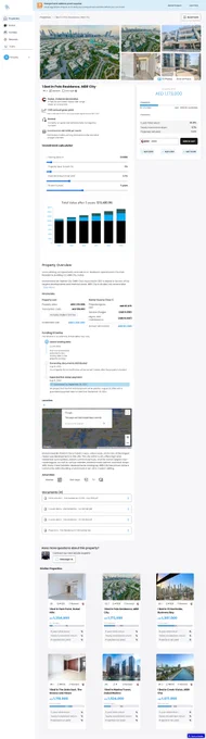 (File ID: `file-gr2Xbdn5S8eh0PeTK6Baqq5U`):
   - Alt Text: "A real estate property overview for a one-bedroom apartment in Polo Residence, MBR City, Dubai. The page includes investment details, rental income projections, a property price of AED 1,173,000, and a financial breakdown. The page also provides a map location, photos of the apartment, and links to similar properties.