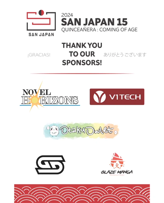 Thank You To our San Japan 15 sponsors.
