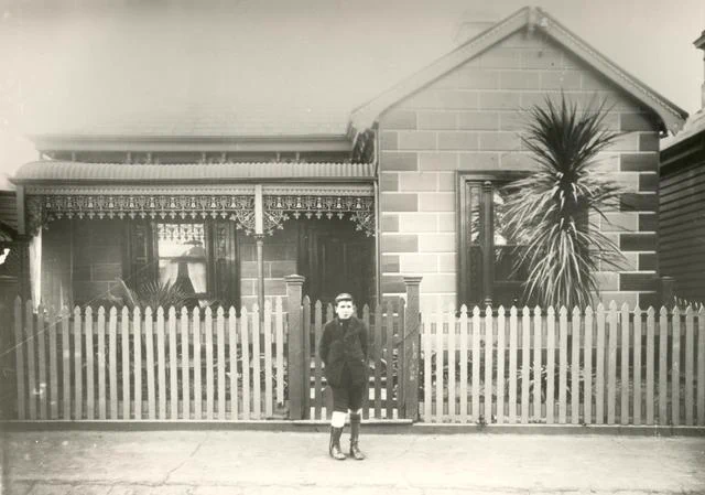 Ernest stand out the front of his house in the 1920s. Image from Towers Family records, sourced from the Yarra Libraries collection.