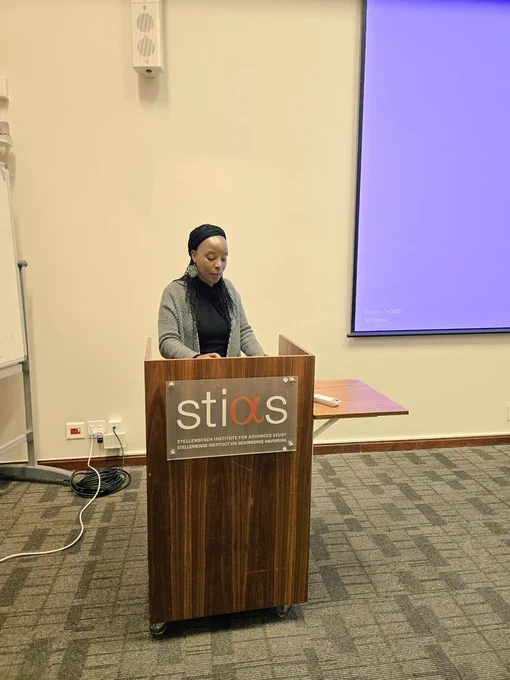 Sibu Moyo behind a STIAS podium