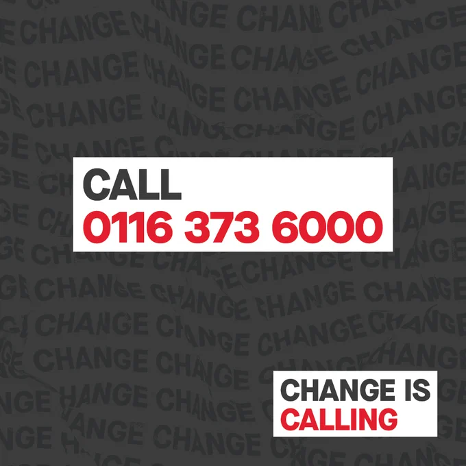 Text reads: Call 0116 373 6000