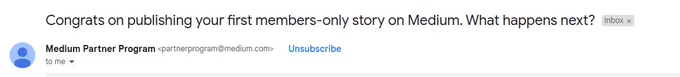 Today, I published my first members-only story on Medium. 