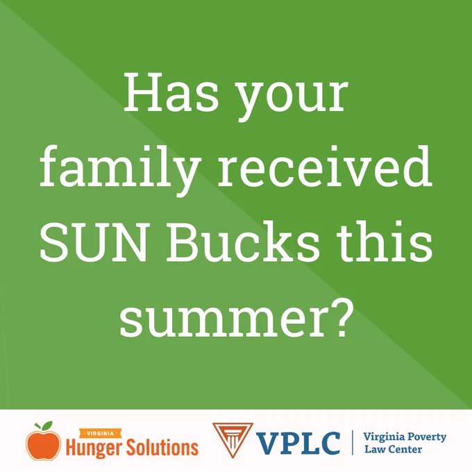 "Has your family received SUN Bucks this summer?"