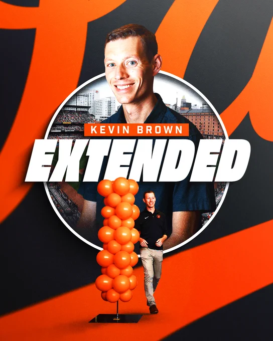 Kevin Brown | Extended

The graphic features two images of Kevin Brown: one of him smiling with Oriole Park in the background and one of him walking past a balloon tower and smiling.