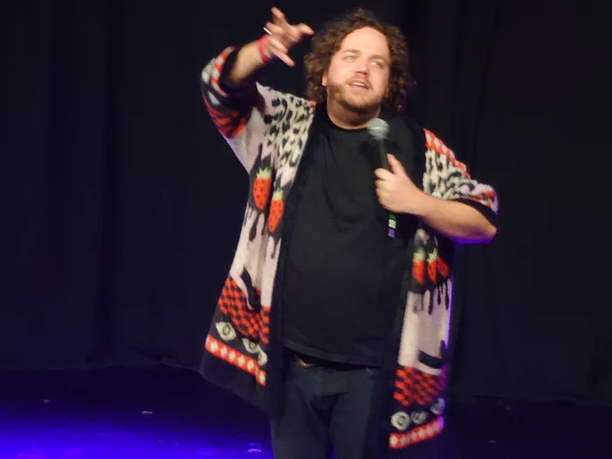 Joe gesturing towards us