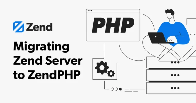 A banner with the Zend logo and the blog title, "Migrating from ZendServer to ZendPHP"