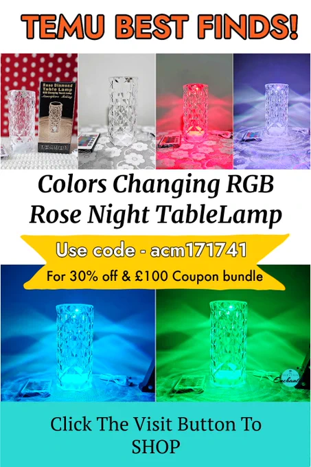 [Ad]➡️ TEMU BEST FINDS! Check out this cute Colors Changing Rose RGB Night Table Lamp & other products with review on everything enchanting blog. Use my code acm171741 to get an extra 30% off (for new app users).
 