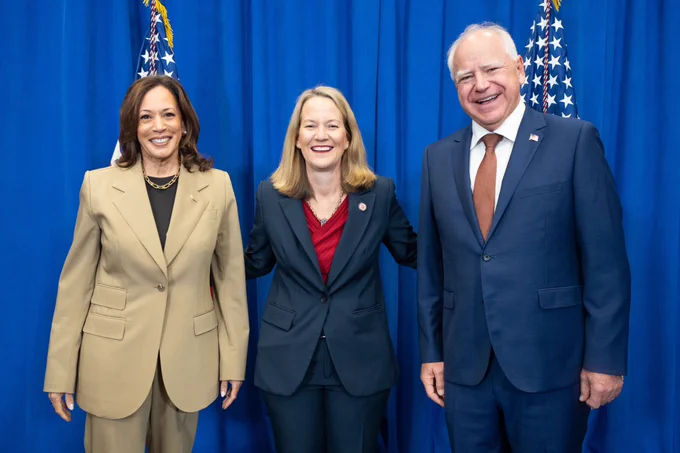 VP Kamala Harris, AZ Attorney General Kris Mayes & MN Governor Tim Walz