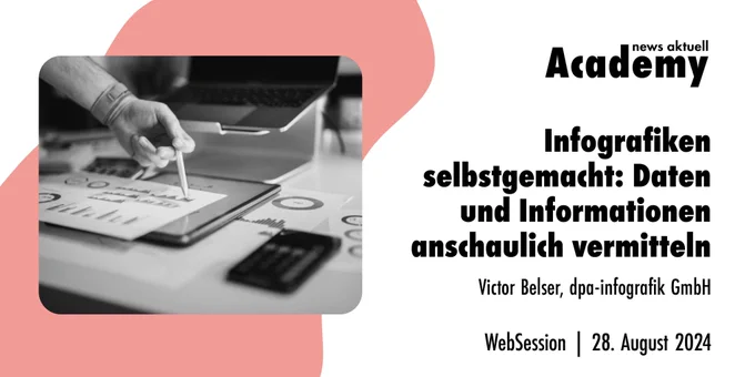 Infografiken selbstgemacht: Daten und Informationen anschaulich vermitteln
Ein Webinar in der Academy von news aktuell
Referent: Victor Belser
Termin: 28. August 2024