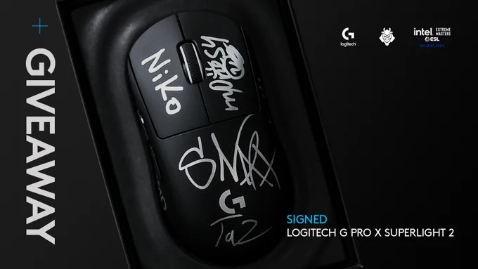 G2 Esports signed Logitech G PRO X SUPELRIGHT 2 mouse giveaway in celebration of IEM Cologne!
