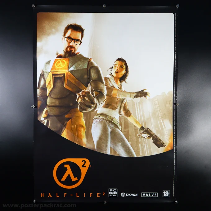 Half Life 2 (2004), EU Video Game Poster, Side B.

ハーフライフ 2 (2004)、EU ビデオ ゲーム ポスター、B面。