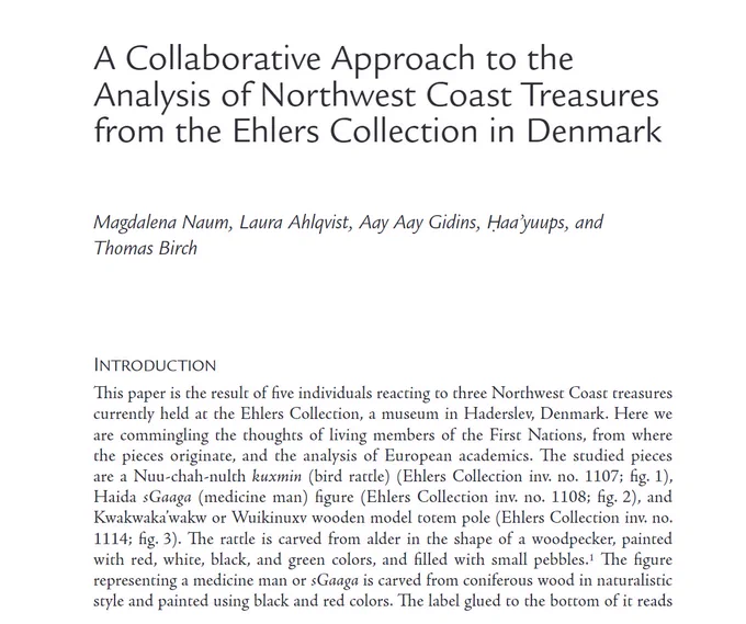 Screenshot of title of journal article with the names of the authors and beginning of the introduction