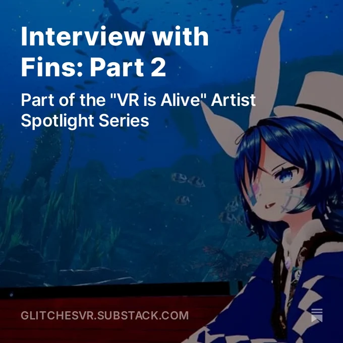 This is an article preview image featuring social VR world creator Fins sitting on the couch in a room in front of the seafloor.