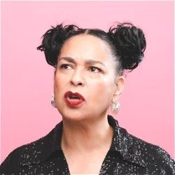 A middle-aged woman looking feisty