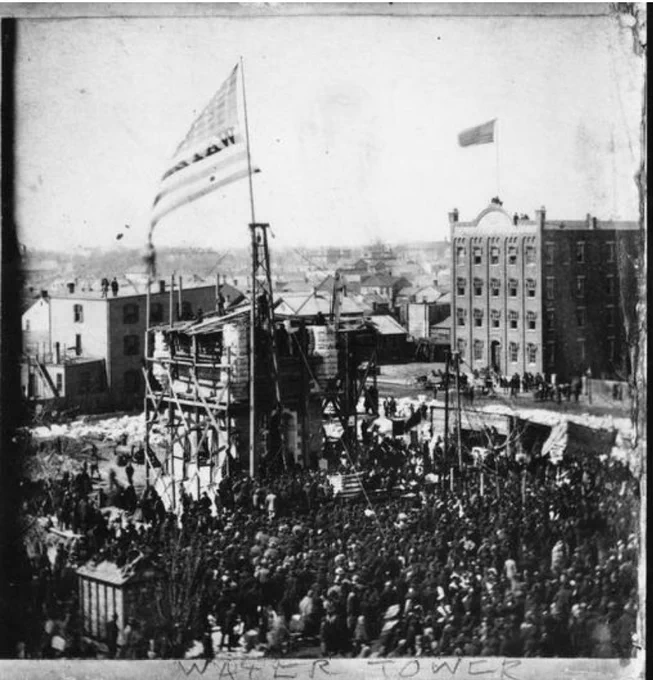 Laying of the cornerstone for the Water Tower, March 25, 1867