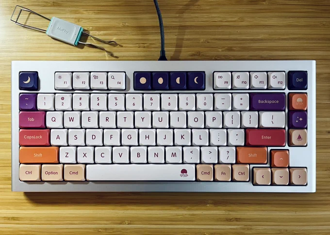 Top down view of assembled keyboard.
