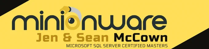 Screenshot of a yellow and black "MinionWare - Jen & Sean McCown" banner